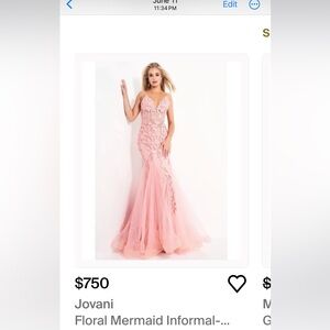 Jovani floral mermaid gown 02841
